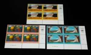 U.N,GENEVA #255-257, 1994, DEFINITIVE ISSUES. INSC. BLKS/4, NICE!! LQQK!!