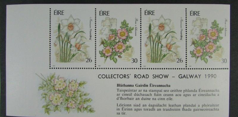 1990 Ireland SC #811a Private Oupt. FLOWERS  MNH Pane