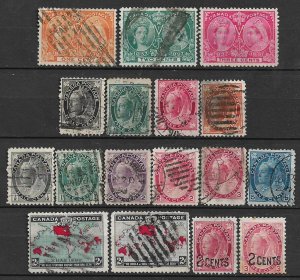 COLLECTION LOT OF 17 CANADA QV ERA 1897+ STAMPS CV+$99