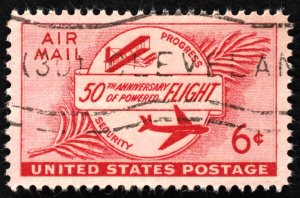 U.S. Used Stamp Scott #C47 6c Air Mail, Superb Jumbo. Cleveland Cancel. A Gem!