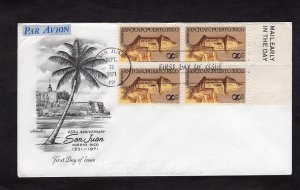 1437 Puerto Rico, Early blk/4 FDC Artmaster address erased