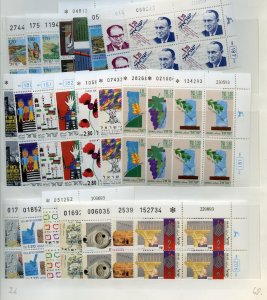 ISRAEL PLATE BLOCKS 1986 TO 1993 INCLUSIVE VIRTUALLY COMPLETE MINT NEVER HINGED