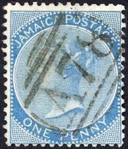 Jamaica SG8 1d Blue Wmk CC Vere A78 Pmk