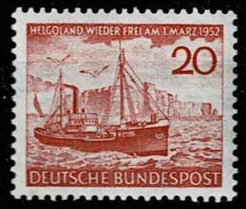 Germany 1952, Sc.#690 MNH,  Frighter off Heligoland