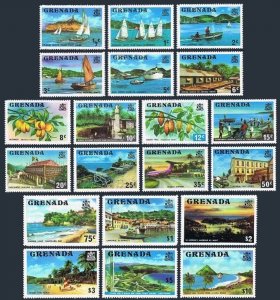 Grenada 583-602,MNH. Definitive 1975. Yachts,Ships, Cacao,Nuts,Cannon,Buildings,