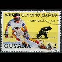 GUYANA 1988 - Scott# 2019 Winter Olympics Set of 1 CTO