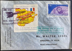 1962 Encamp Andorra France Zucker Rocket Airmail Flight cover