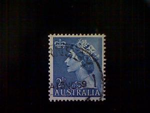 Australia, Scott #256A, used (o), 1954, Queen Elizabeth I, 2½d, deep blue