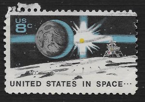 US #1434 8c Space Achievement - Earth, Sun, Landing Craft on Moon