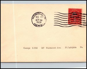 Scott 647 2 Cents Washington Hawaii Overprint FDC Honolulu, HI Cxl SCV $17.50