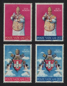 Vatican Coronation of Pope John XXIII 4v 1959 MNH SC#250-253 SG#282-285