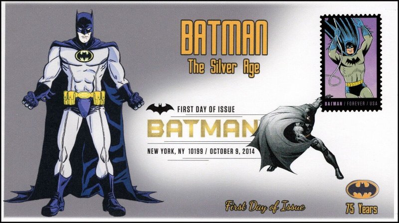 AO-3934-1, 2014, Batman, Silver Age, Add-on Cachet, DCP, First Day Cover, SC 393 