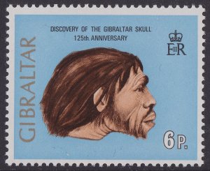 Gibraltar 311 Discovery of the Skull One Head 6p single MNH 1973