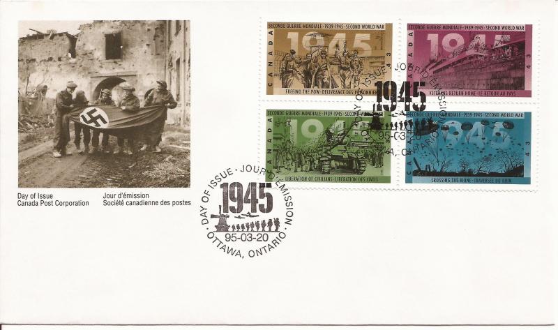 1995 Canada FDC Sc 1540a - WWII - 1944 - Victory in Sight