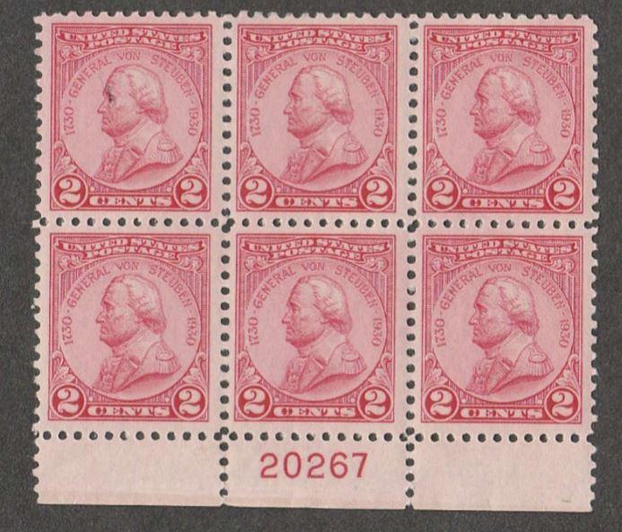 U.S. Scott #689 General Von Steuben Stamp - Mint Plate Block