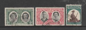 Southern Rhodesia 1950 Royal Visit & 1943 matabeleland FU SG 61/3