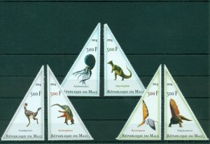 Dinosaurs Prehistoric Fauna Dinos Wild Animals 12 MNH triangle stamps set