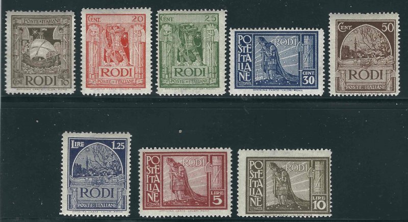 Italy Off Aegean Rhodes 16-23 (x-15) Mi 4-11 (x-3) MNH F/VF 1929 SCV $1117.50