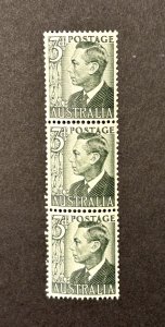 Australia: 1951, King George VI definitive, 3d Green, Coil strip  MNH