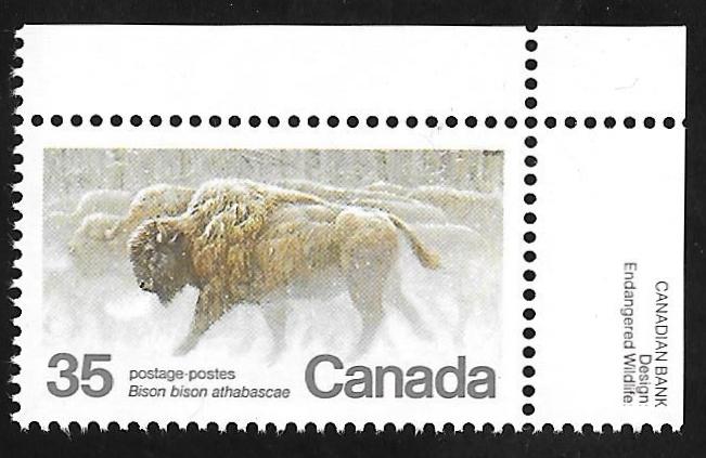 Canada #884 35 cents Wood Bison Stamp mint OG NH XF+ XXF