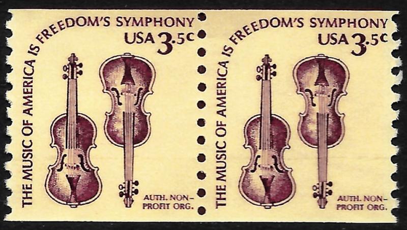 Sc 1813   3.5¢ Violins Coil Pair MNH