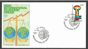 UN Geneva # 89 , Economic Order , FDC - I Combine S/H