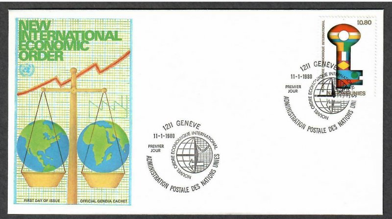 UN Geneva # 89 , Economic Order , FDC - I Combine S/H