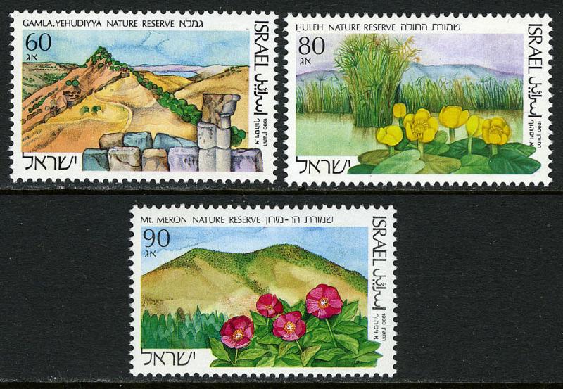 Israel 1052-1054, MNH. Nature Reserves:Gamla,Yehudiyya;Huleh;Mt. Meron,1990