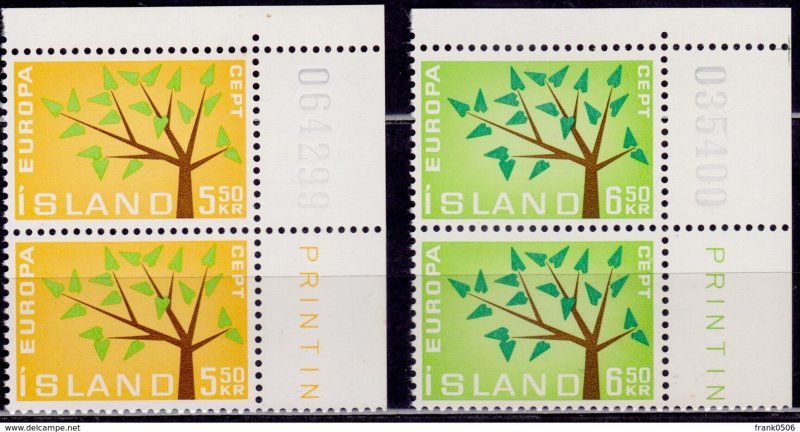 Iceland - EUROPA - CEPT 1962, sc#348-349, MNH