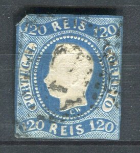 PORTUGAL; 1866 early classic Luis Imperf issue used 120r. value