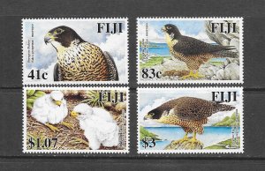 BIRDS - FIJI #1042-5 PEREGRINE FALCONS   MNH