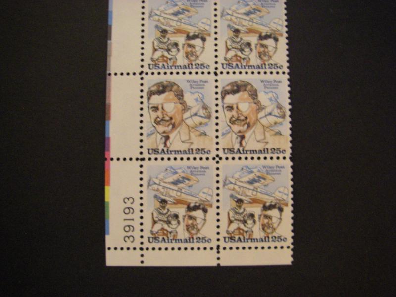 Scott C96a, 25c Wiley Post, PB20 #39193 LL, MNH Airmail Beauty