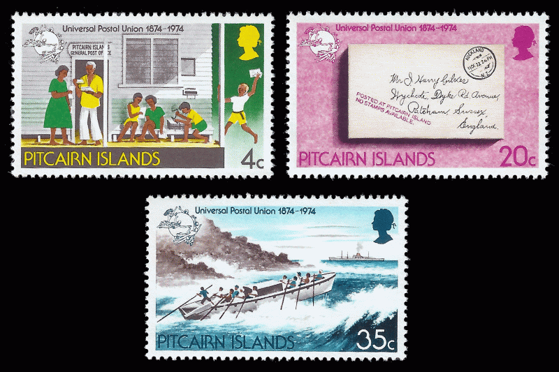 Pitcairn Islands 1974 Sc 141-43 MNH Universal Postal Union