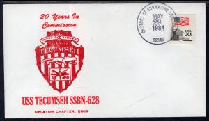 US USS Tecumseh 20th Anniversay 1984 Submarine Cover