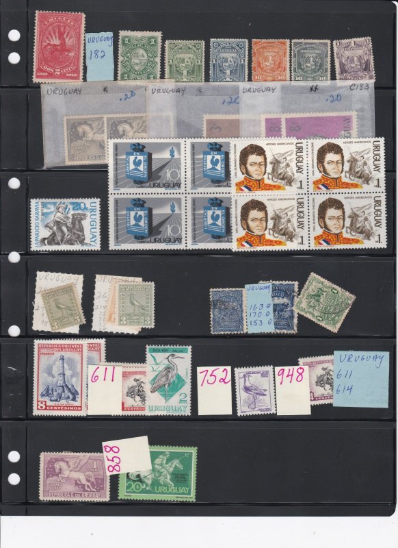 Uruguay, Nice Mixture on Stock Pages, Mint & Used