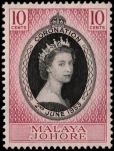 ✔️ MALAYA JOHORE  1953 - CORONATION - SC.  155 MNH ** [5CW2]