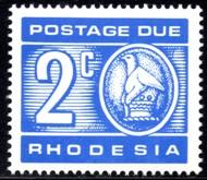 Rhodesia - 1970 Postage Due 2c white gum MNH** SG D19