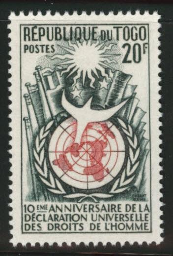 TOGO Scott 347 MNH** UN Human Rights stamp 1958