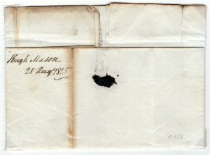 GB Scotland Cover EL Monzie Edinburgh *CARRIER'S LETTER* Accounts 1815 EP329 