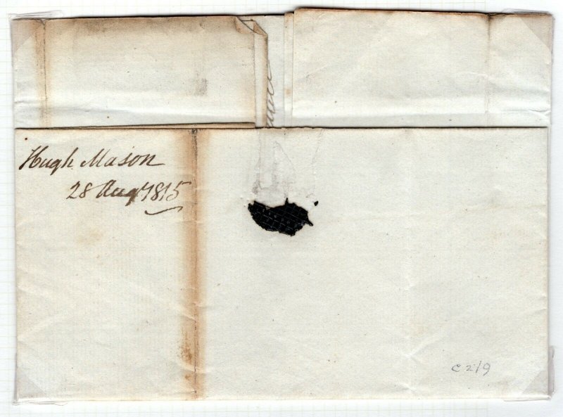 GB Scotland Cover EL Monzie Edinburgh *CARRIER'S LETTER* Accounts 1815 EP329 