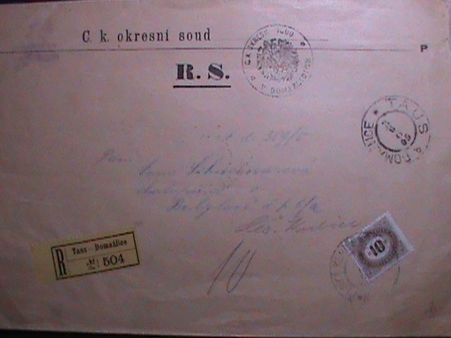 AUSTRIA-1900-J7 123 YEARS OLD DOMAITIC REGISTERED MAIL -OFFICER MAIL COVER VF