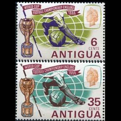 ANTIGUA 1966 - Scott# 163-4 W.Cup Soccer Set of 2 NH