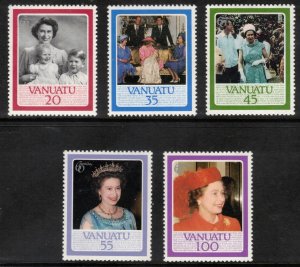VANUATU 1986 Elizabeth II 60th Birthday; Scott 414-18; MNH
