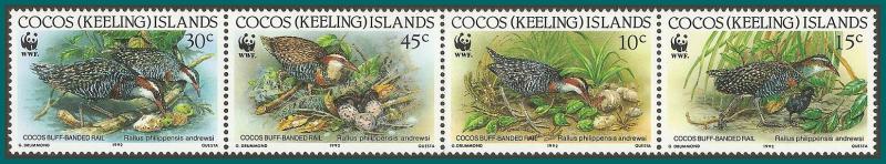 Cocos 1992 Buff-banded Rail Bird, MNH #262,SG265a