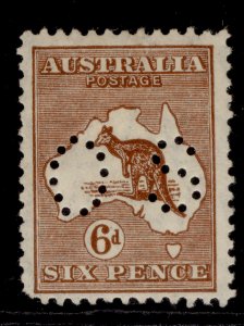 AUSTRALIA GV SG O114, 6d chestnut, M MINT. Cat £45.