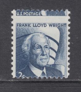 US Sc 1280 MNH. 1966 2c Frank Lloyd Wright, horizontal MISPERF, ERROR