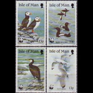 ISLE OF MAN 1989 - Scott# 399-402 WWF-Sea Birds Set of 4 NH