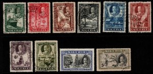 NIGERIA SG34/43 1936 DEFINITIVE SET TO 5/= FINE USED