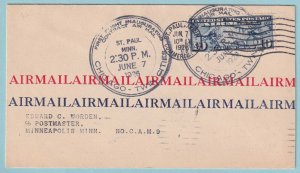 UNITED STATES FIRST FLIGHT COVER - 1926 ST PAUL MN FROM CHICAGO IL - CV331