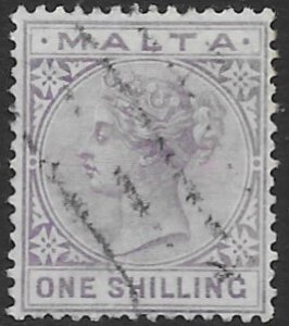 Malta 13   1885  one shilling fine used